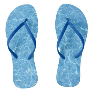 Blue Water Aqua Elegante Sjabloon Adult Slim Strap Teenslippers