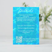 Blue Water Beach & Destination Wedding Ocean Theme Informatiekaartje (Staand voorkant)