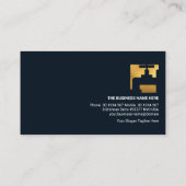 Blue Water Drop Gold Faucet Plumbing Contractor Visitekaartje (Achterkant)