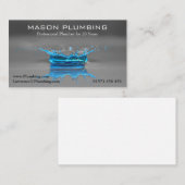 Blue Water Drop Splash - Plumber - Visitekaartje (Voorkant / Achterkant)