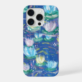 Blue Water Lilies Painting Phone Case iPhone 15 Pro Hoesje