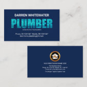 Blue Water Log Plumber Signage Service Visitekaartje (Voorkant / Achterkant)