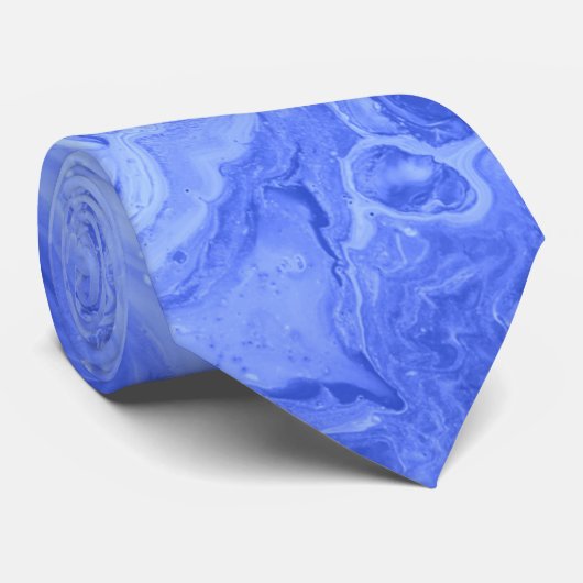 Blue Water Marble Style Cravate d'art (Roulé)