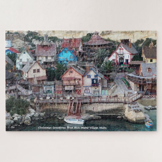Blue Water Village Malte. Puzzle (Horizontal)