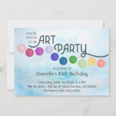 Blue Watercolor Art Anniversaire Fête Invitation (Devant)