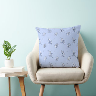 Blue Watercolor Baby Bear & Porcupine Pillow Kussen