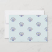 Blue Watercolor Beach Wedding Carte RSVP (Dos)
