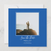 Blue WaterColor Beach Wedding Invitation (Dos)