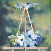 Blue Watercolor Botanical Custom Shower Welcome (Neutre)