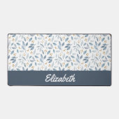 Blue Watercolor Botanical Pattern Custom Name (Recto)