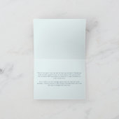 Blue Watercolor Bow Baby Shower Folding Bedankkaart (Binnen)