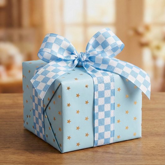 Blue Watercolor Checkered Racing Flag Lint