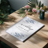 Blue Watercolor Feuille Botanique Mariage Livre d'