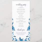 Blue Watercolor floral Chinoiserie Programme de ma (Dos)