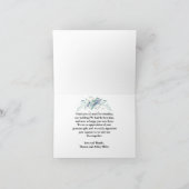 Blue Watercolor Flower Mariage Merci Note (Intérieur)