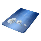 Blue Watercolor Flowers Bath Mat (Gekanteld)