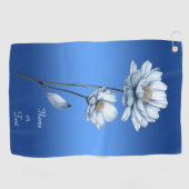 Blue Watercolor Flowers Golf Towel Golfhanddoek (Horizontaal)