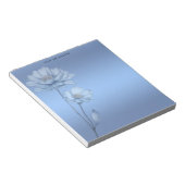 Blue Watercolor Flowers Notepad Notitieblok (Schuin)