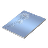 Blue Watercolor Flowers Notepad Notitieblok (Gedraaid)