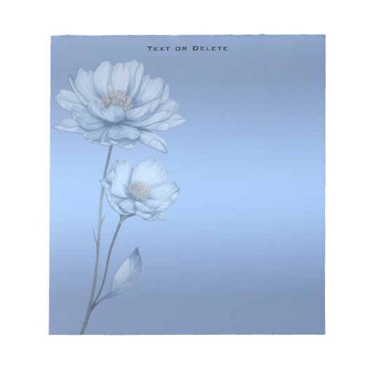 Blue Watercolor Flowers Notepad Notitieblok (Voorkant)