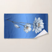 Blue Watercolor Flowers Towel Set Bad Handdoek (Handdoek)