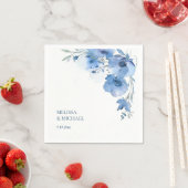 Blue Watercolor Flowers Wedding Servet (Insitu)