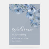 Blue Watercolor Flowers White (Recto)