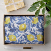 Blue Watercolor Lemon Pattern  Tissuepapier (Geschenk)