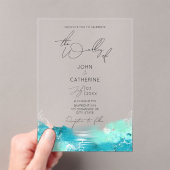 Blue Watercolor Ocean Acrylic Wedding Invitation (In situ (ordinateur de poche))