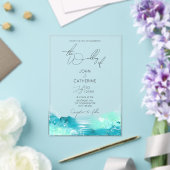 Blue Watercolor Ocean Acrylic Wedding Invitation (Insitu (Mariage))