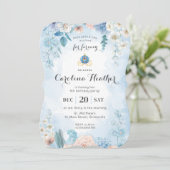 Blue Watercolor Princess Castle Girl Invitation (Debout devant)