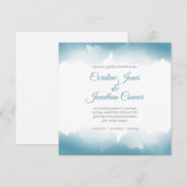 Blue Watercolor Square Wedding Invitation (Devant / Derrière)
