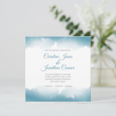 Blue Watercolor Square Wedding Invitation (Debout devant)