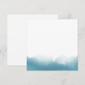 Blue Watercolor Square Wedding Invitation (Devant / Derrière)