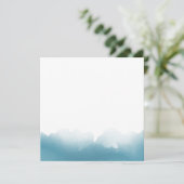 Blue Watercolor Square Wedding Invitation (Debout devant)