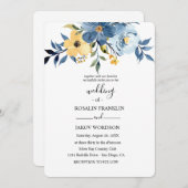 blue watercolor wedding Invitation Kaart (Voorkant / Achterkant)