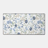 Blue Watercolor Wildflower Bureaumat (Voorkant)