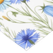 Blue Watercolor Wildflower Tafelkleed (Gekanteld)
