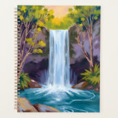 Blue Waterfall | Forest Landscape Nature Painting (Devant)