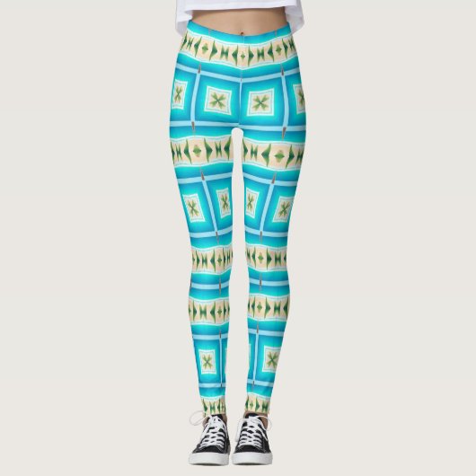 Blue Waters Beach Design Leggings (Voorkant)