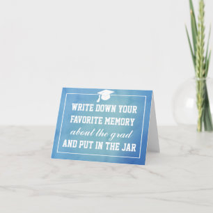 Blue Waterverf Afstuderen Pet Memory Jar Kaart