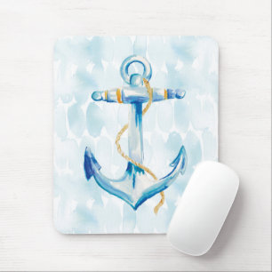Blue Waterverf Anchor Muismat
