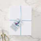 Blue Waterverf Anchor Wedding Bedankt Cadeaulabel (Met Touw)