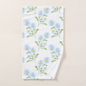 Blue Waterverf Asters Patroon Bad Handdoek (Handdoek)