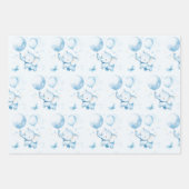 Blue Waterverf Baby Elephant Wrapping Paper (Voorkant)