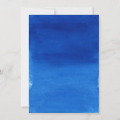 Blue Waterverf Bar Mitzvah Kaart (Achterkant)