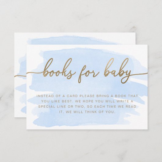 Blue Waterverf Books Request Insert Kaart (Voorkant / Achterkant)