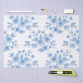 Blue Waterverf Bouquet Pattern Tissuepapier (Craft)