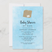 Blue Waterverf Boy Baby shower per post Kaart (Voorkant)