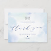 Blue Waterverf Business Logo Package - Hartelijk d Bedankkaart (Voorkant)